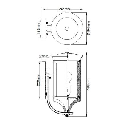 Feiss - Aplique de exterior MERRILL 1xE27/60W/230V IP44