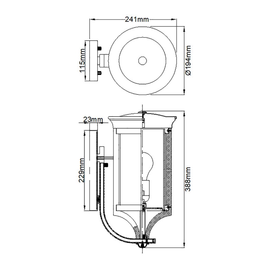 Feiss - Aplique de exterior MERRILL 1xE27/60W/230V IP44