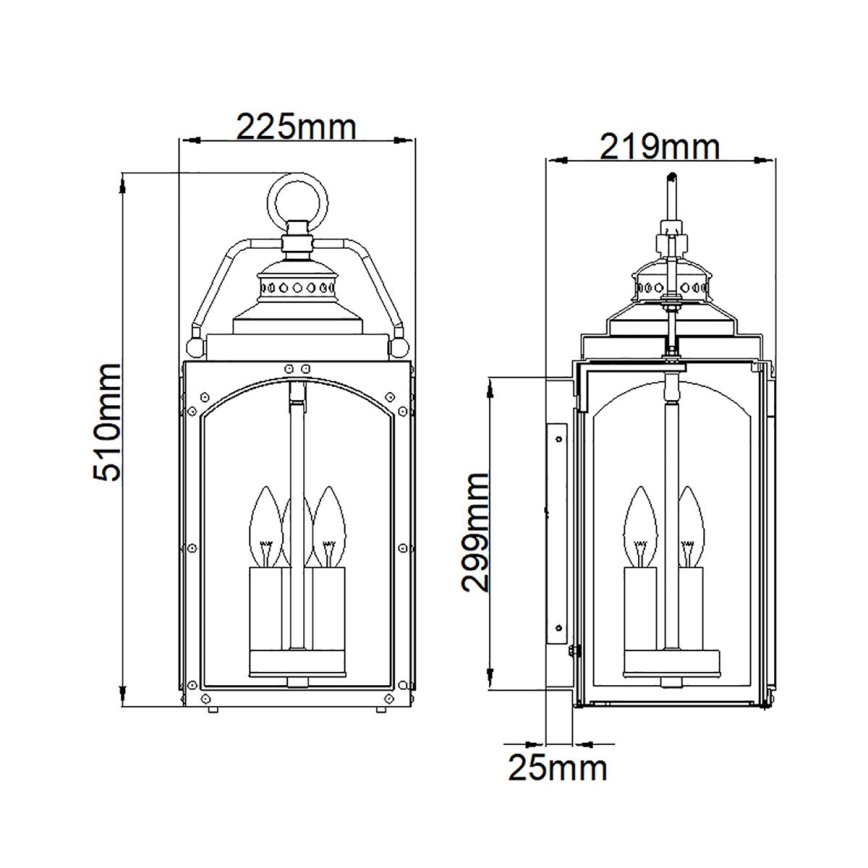 Feiss - Aplique de exterior RANDHURST 3xE14/40W/230V IP44