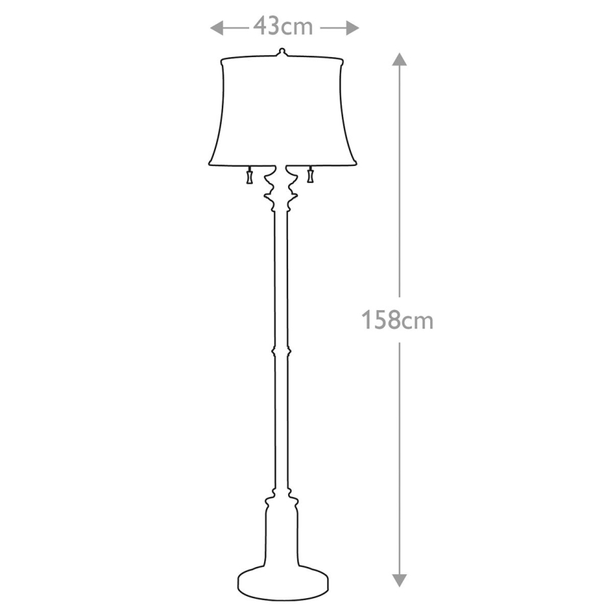 Feiss - Lámpara de pie STATEROOM 2xE27/60W/230V latón