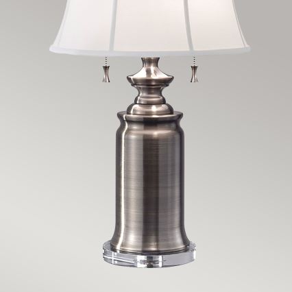 Feiss - Lámpara de mesa STATEROOM 2xE27/60W/230V plata