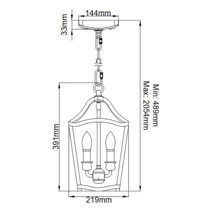 Feiss - Lámpara colgante con cadena YARMOUTH 3xE14/60W/230V