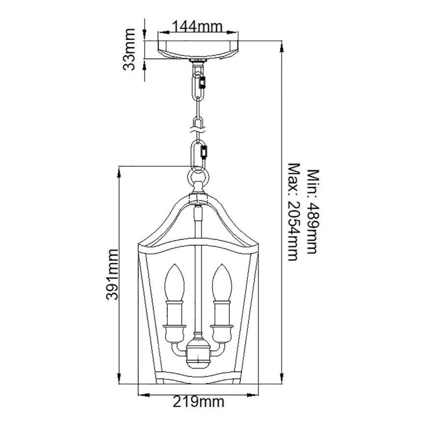 Feiss - Lámpara colgante con cadena YARMOUTH 3xE14/60W/230V