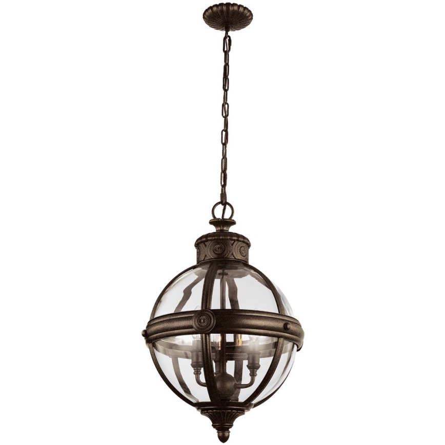 Feiss - Lámpara colgante con cadena ADAMS 3xE14/60W/230V bronce