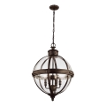 Feiss - Lámpara colgante con cadena ADAMS 4xE14/60W/230V bronce