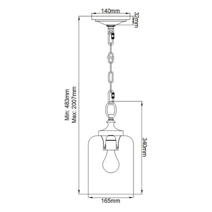 Feiss - Lámpara colgante con cadena HOUNSLOW 1xE27/60W/230V