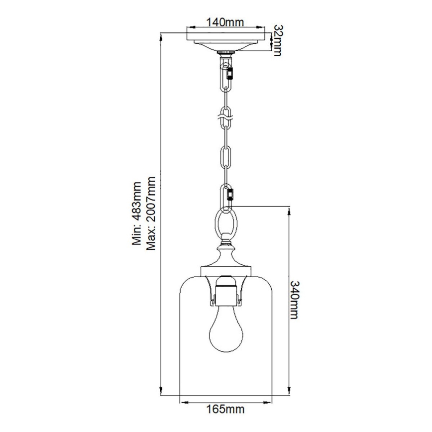 Feiss - Lámpara colgante con cadena HOUNSLOW 1xE27/60W/230V