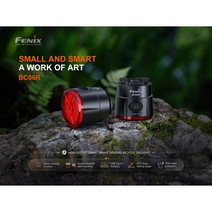 Fenix BC06R - LED Luz de bicicleta regulable y recargable LED/USB IP66 90 lm 24,5 h 560 mAh
