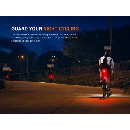 Fenix BC06R - LED Luz de bicicleta regulable y recargable LED/USB IP66 90 lm 24,5 h 560 mAh