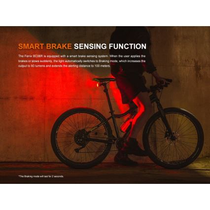 Fenix BC06R - LED Luz de bicicleta regulable y recargable LED/USB IP66 90 lm 24,5 h 560 mAh