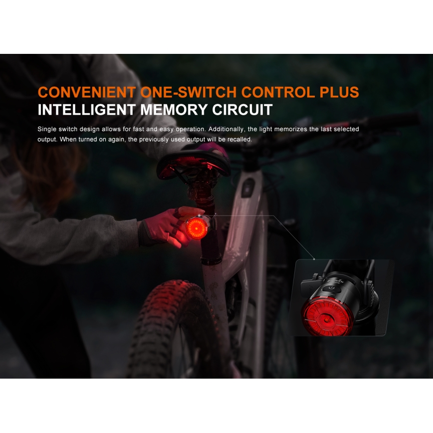 Fenix BC06R - LED Luz de bicicleta regulable y recargable LED/USB IP66 90 lm 24,5 h 560 mAh