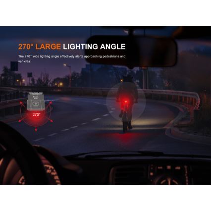 Fenix BC06R - LED Luz de bicicleta regulable y recargable LED/USB IP66 90 lm 24,5 h 560 mAh
