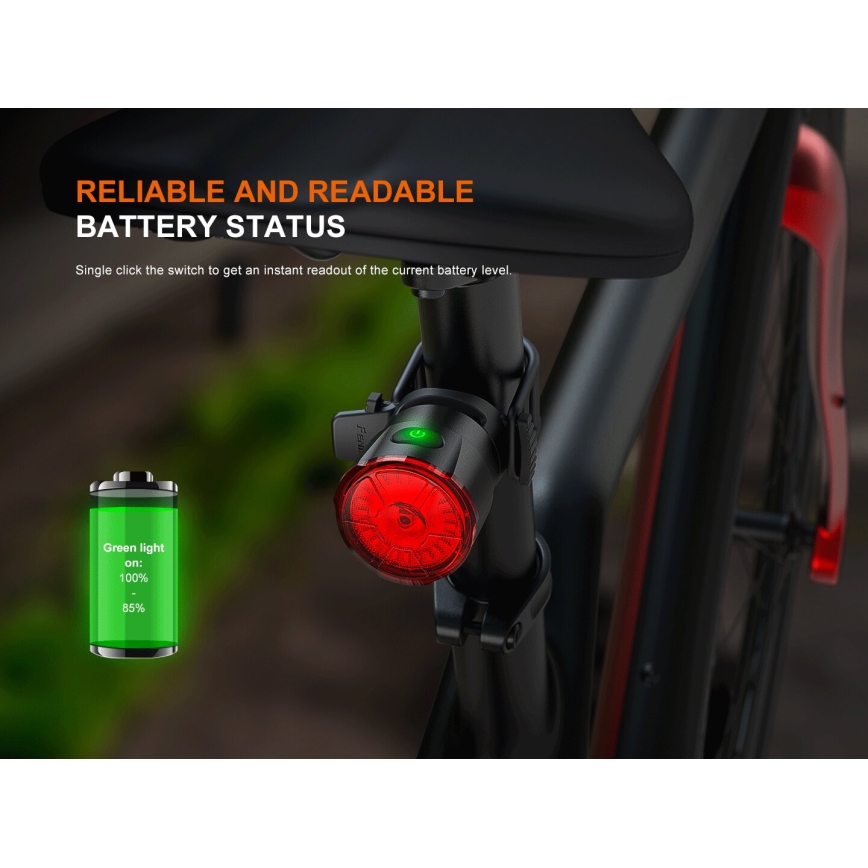 Fenix BC06R - LED Luz de bicicleta regulable y recargable LED/USB IP66 90 lm 24,5 h 560 mAh