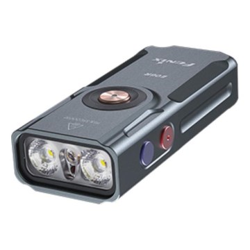 Fenix E06RGRY - Linterna LED recargable y regulable UV LED/USB IP66 700 lúmenes 60 h 750 mAh gris