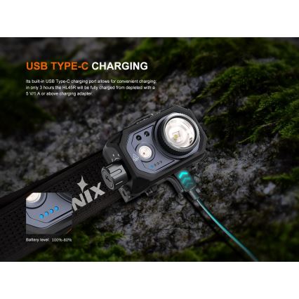 Fenix HL45R - Linterna frontal de enfoque recargable y regulable LED/USB IP66