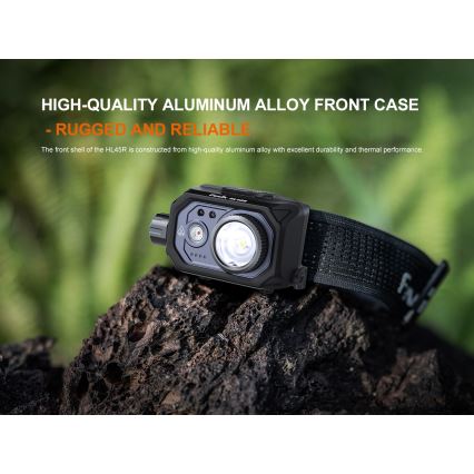 Fenix HL45R - Linterna frontal de enfoque recargable y regulable LED/USB IP66