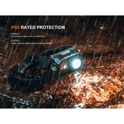 Fenix HL45R - Linterna frontal de enfoque recargable y regulable LED/USB IP66