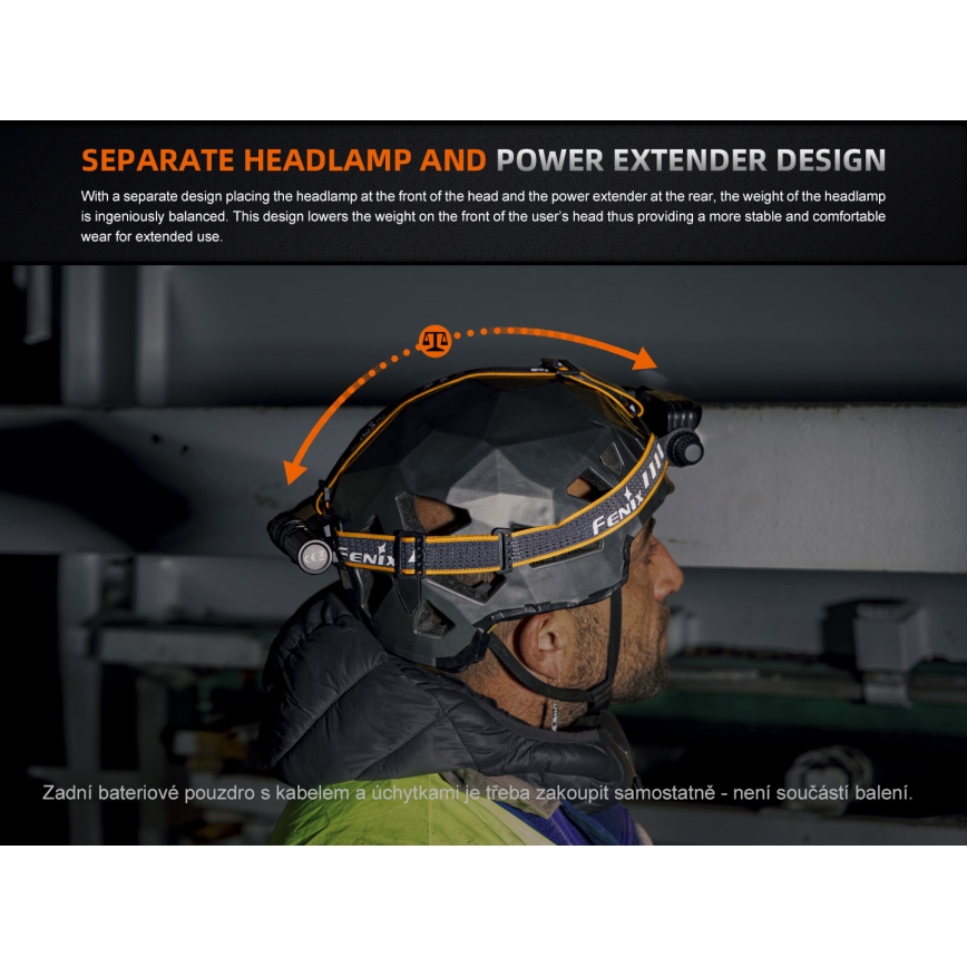 Fenix HM75RTOPAZ - Linterna frontal LED recargable regulable LED/USB IP68 1600 lúmenes 210 h 4000 mAh