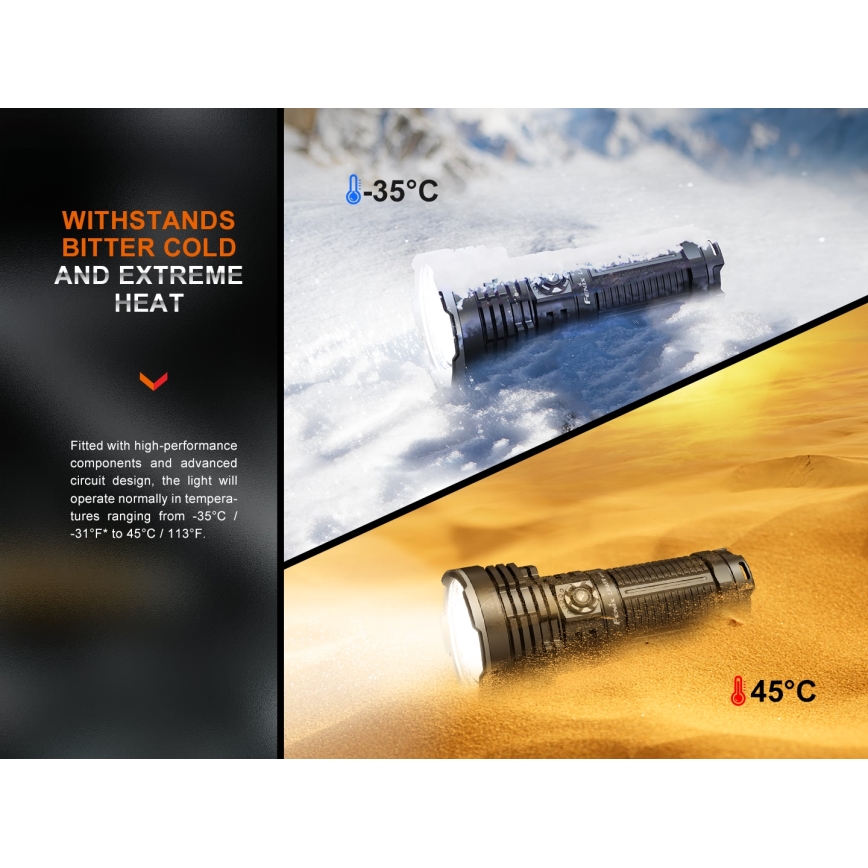 Fenix LR40RV20 - Linterna recargable LED LED/USB IP68 15000 lúmenes 177 h 5000 mAh