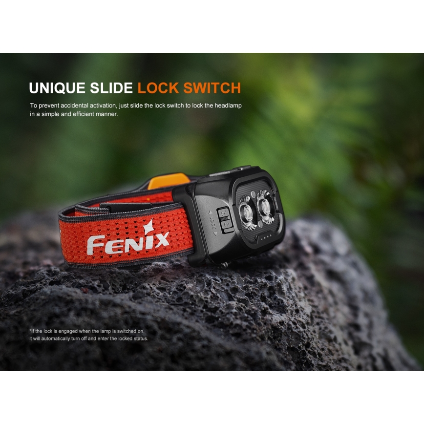 Fenix ​​HL18RTV20BLC - Linterna frontal LED recargable y regulable LED/USB/3xAAA IP66 800 lm 160 h 1900 mAh negro/naranja