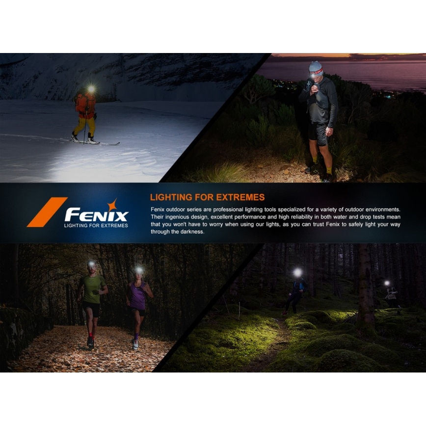 Fenix ​​HL18RTV20BLC - Linterna frontal LED recargable y regulable LED/USB/3xAAA IP66 800 lm 160 h 1900 mAh negro/naranja