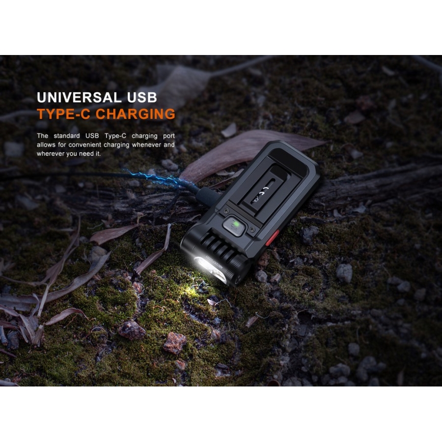 Fenix ​​SW05RREDBLC - Linterna LED recargable y regulable LED/USB IPX6 150 lm 49 h 700 mAh negro