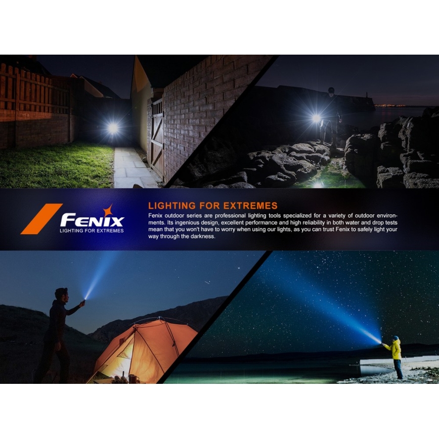 Fenix ​​SW05RREDBLC - Linterna LED recargable y regulable LED/USB IPX6 150 lm 49 h 700 mAh negro