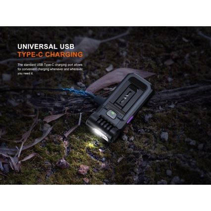 Fenix ​​SW05RUVBLC - Linterna LED recargable y regulable LED/USB IPX6 150 lm 49 h 700 mAh negro
