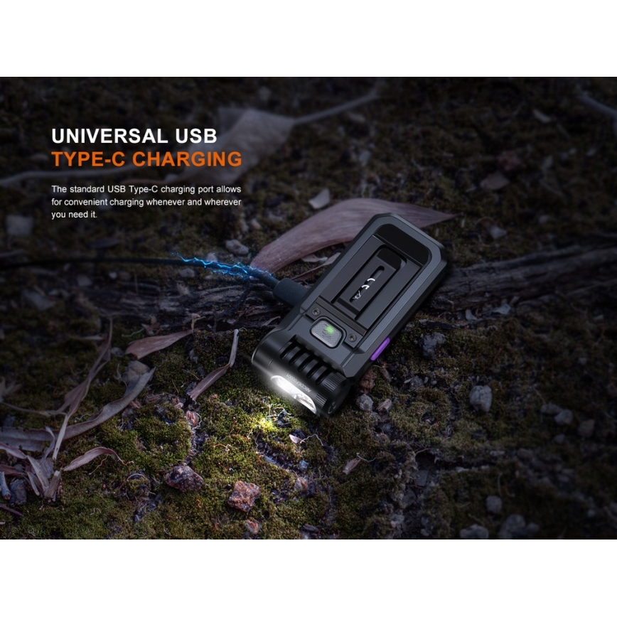 Fenix ​​SW05RUVBLC - Linterna LED recargable y regulable LED/USB IPX6 150 lm 49 h 700 mAh negro
