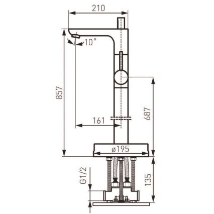 FERRO - Conjunto para bañera exenta FIESTA con grifería en cromo brillante