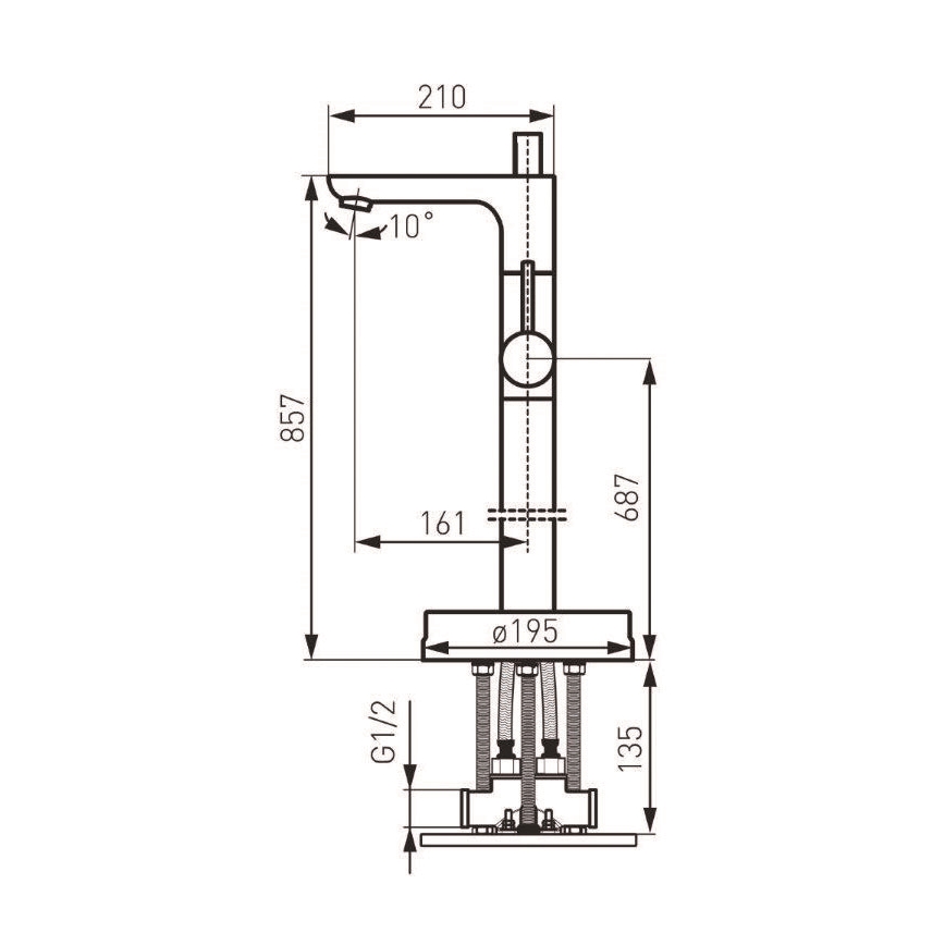 FERRO - Conjunto para bañera exenta FIESTA con grifería en cromo brillante
