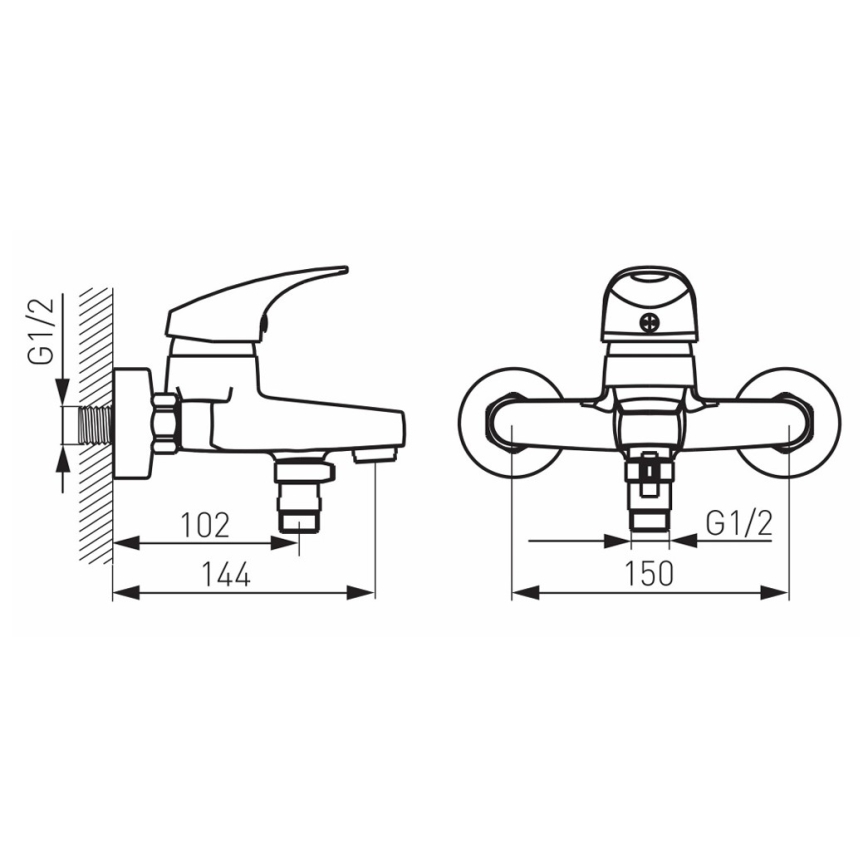 FERRO - Grifo de bañera ONE cromo brillante