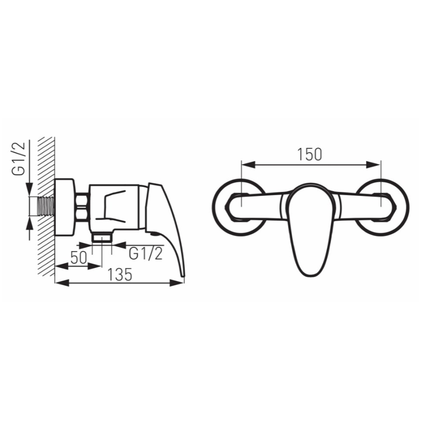 FERRO - Grifo de ducha ONE cromo brillante
