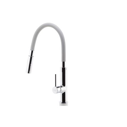 FERRO - Grifo de fregadero con brazo flexible cromo brillante/gris