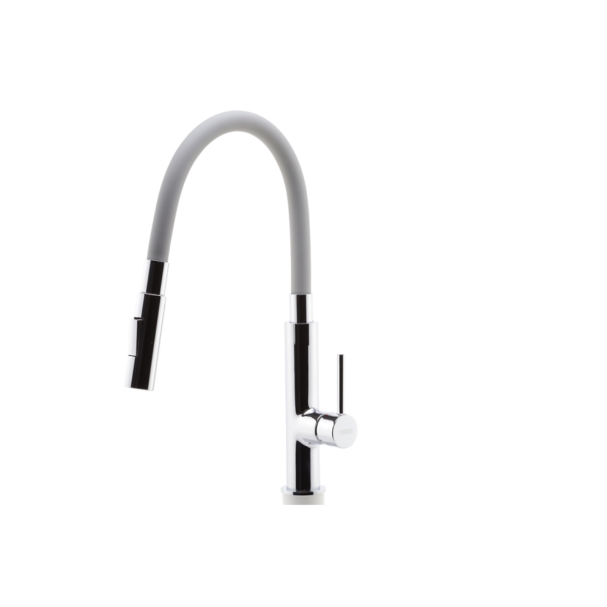 FERRO - Grifo de fregadero con brazo flexible cromo brillante/gris