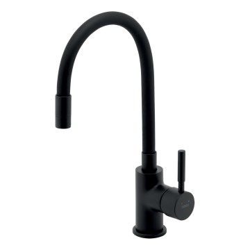 FERRO - Grifo de fregadero con brazo flexible negro mate
