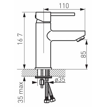 FERRO - Grifo de lavabo + válvula de desagüe FIESTA cromo brillante