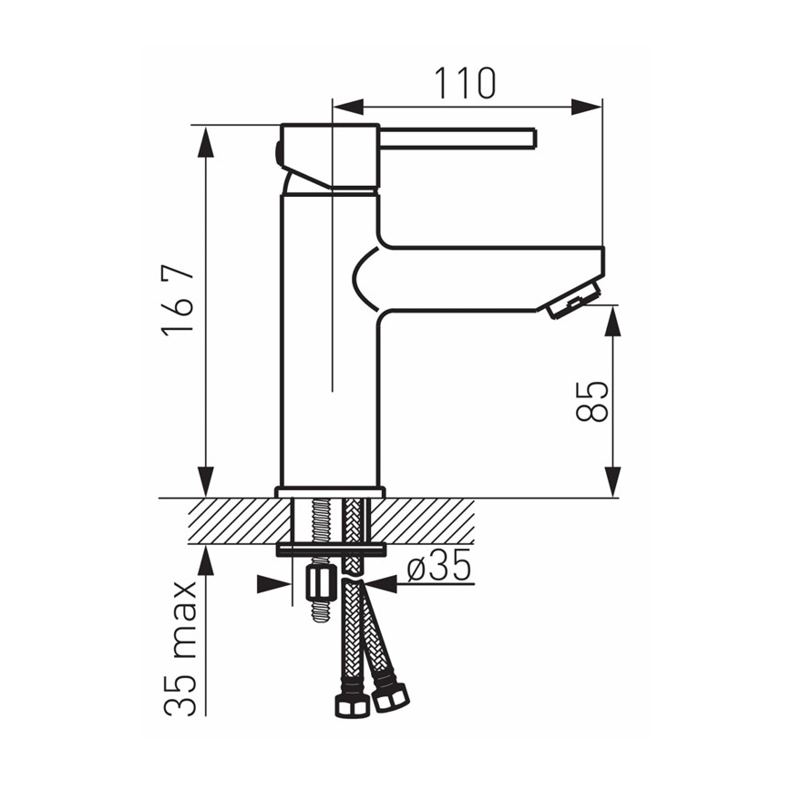 FERRO - Grifo de lavabo + válvula de desagüe FIESTA cromo brillante