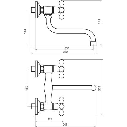 FERRO - Grifo para fregadero/lavabo ANTICA, acabado bronce