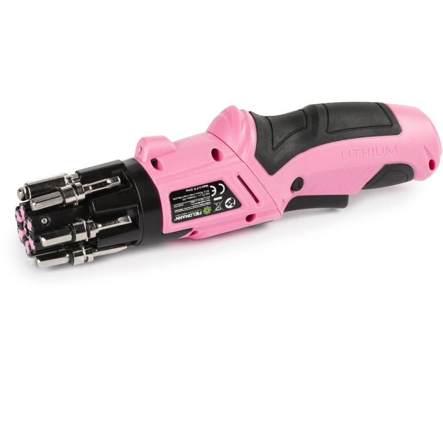 Fieldmann - Atornillador inalámbrico 3,6 V 1300 mAh rosa