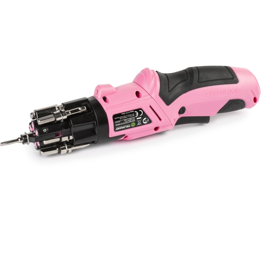 Fieldmann - Atornillador inalámbrico 3,6 V 1300 mAh rosa