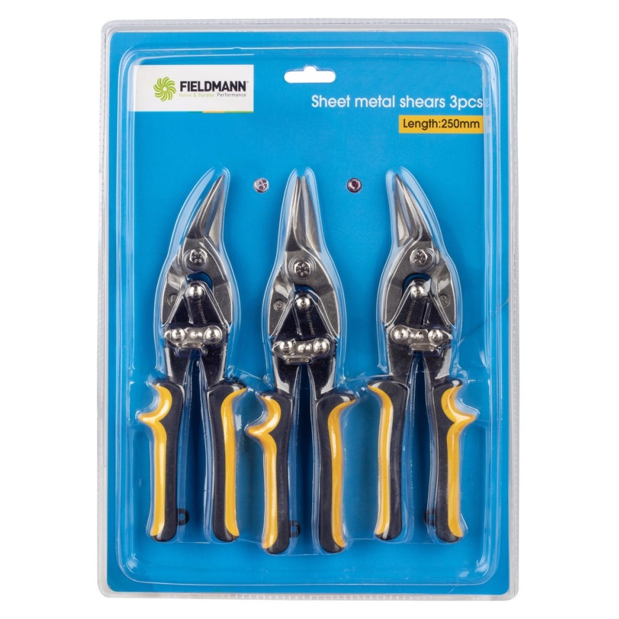 Fieldmann - Cizalla para metal 3 piezas