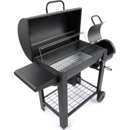 Fieldmann - Parrilla de carbón con ahumador negro