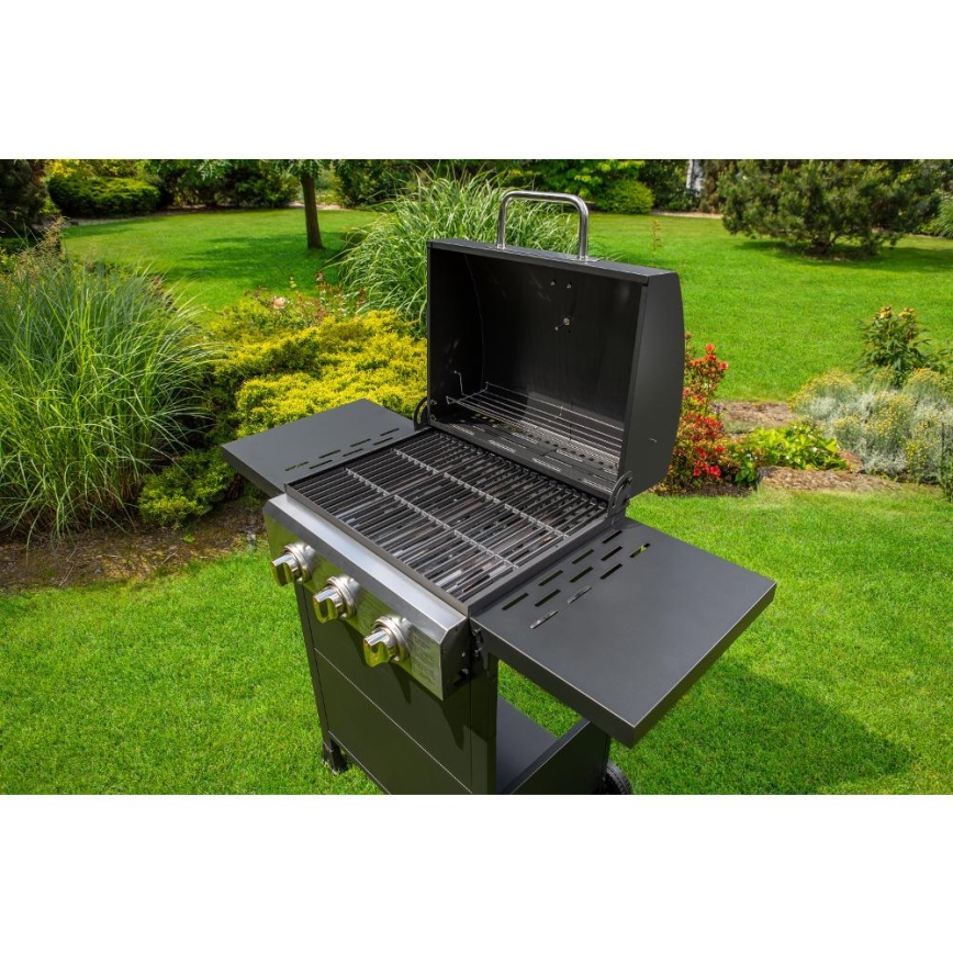 Fieldmann - Parrilla de gas 3x quemador negro