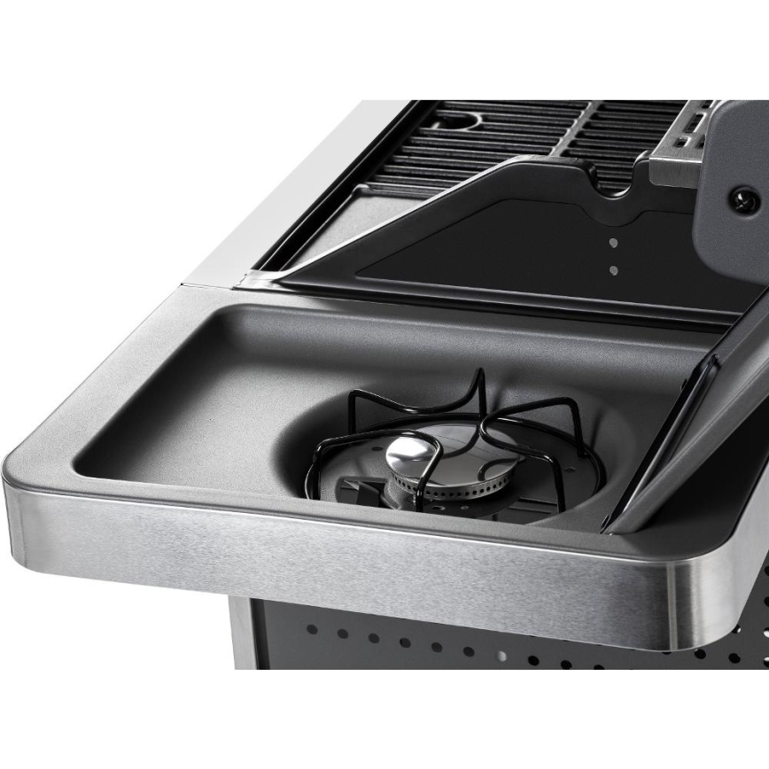 Fieldmann - Parrilla de gas, 5 quemadores, acabado en cromo mate