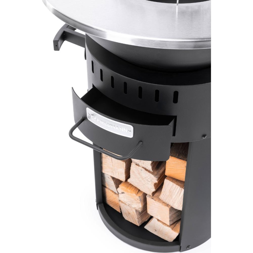 Fieldmann - Parrilla portátil 3 en 1, acero inoxidable/negra