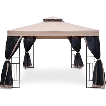 Fieldmann - Pérgola de jardín 3x3 m beige/negro
