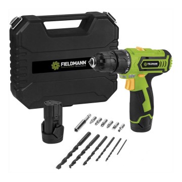 Fieldmann - Taladro inalámbrico con accesorios 12V 1300 mAh