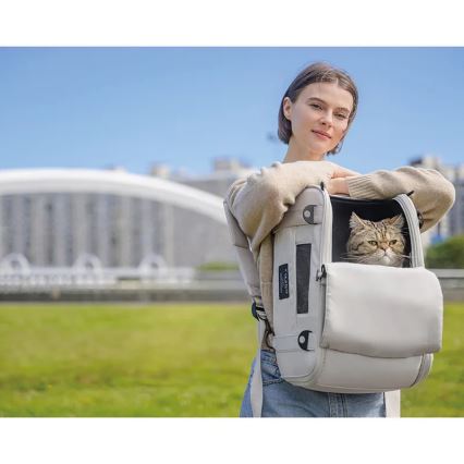 Fikago - Bolsa de transporte para perros y gatos TRUFFLE Creamy Cloud