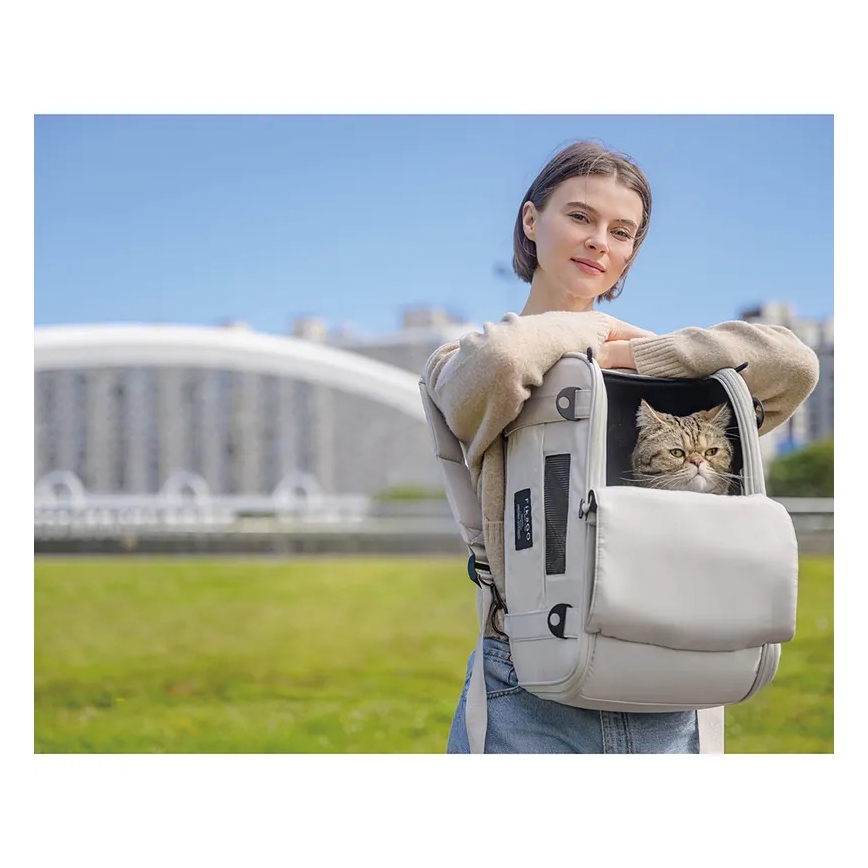 Fikago - Bolsa de transporte para perros y gatos TRUFFLE Creamy Cloud